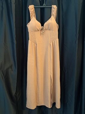 Derek Heart Beige Sleeveless Midi Dress